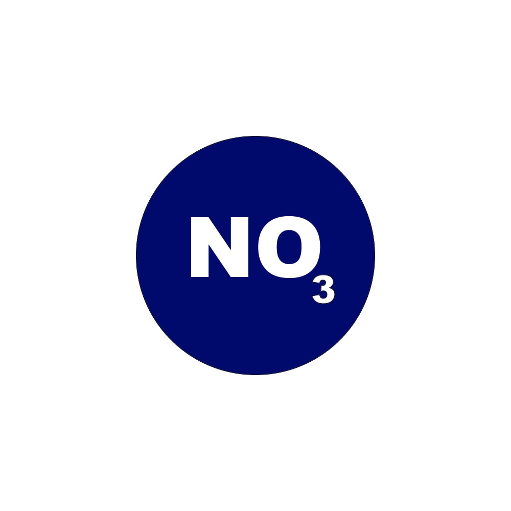 Periodic symbol for nitrate, NO3.